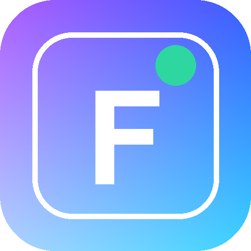 Fair gefragt App Icon mit blauem F